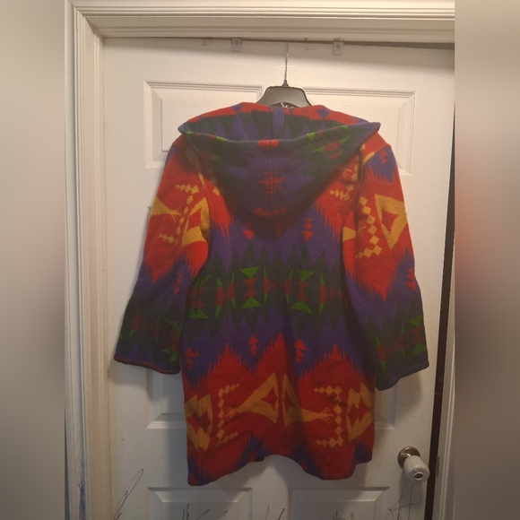 Vintage Gallery Aztec Design Wool Blanket Coat Womans Sz. M - Picture 2 of 7